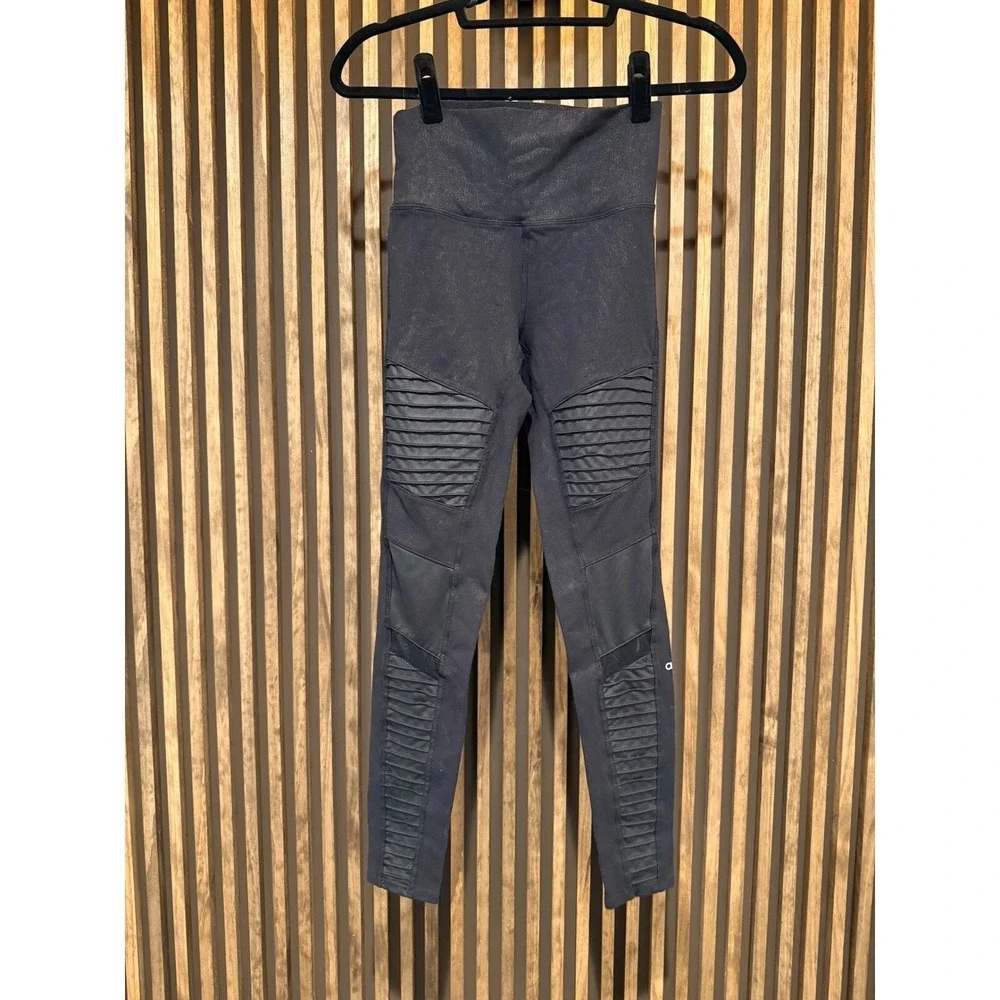 ALO Yoga Black High-Waist Moto Leggings